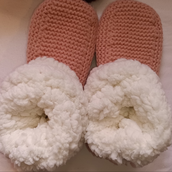 MUK LUKS | SHEA INFUSED Sherpa Dusty Pink Knit Slipper Size Womens L-XL 8.5-11 - Picture 5 of 8